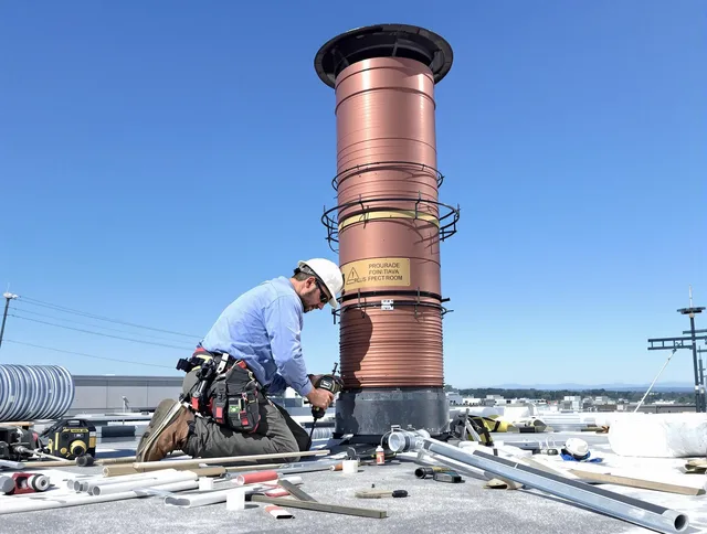 Installed chimney liner by Plainville Chimney Sweep in Plainville, CT