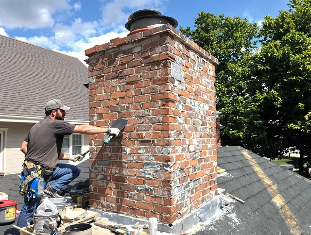 Completed chimney rebuild by Plainville Chimney Sweep in Plainville, CT