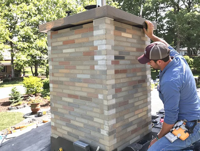 Plainville Chimney Sweep completing a modern chimney remodel in Plainville, CT