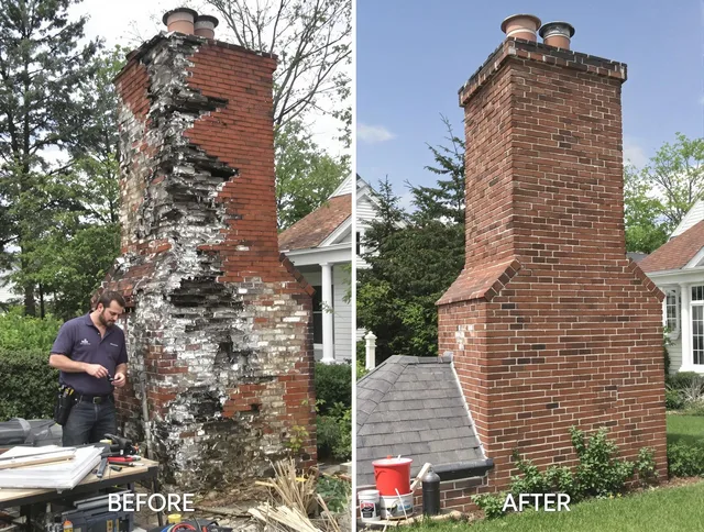 Plainville Chimney Sweep performing a full chimney restoration in Plainville, CT