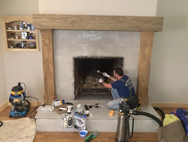 Detailed creosote removal process by Plainville Chimney Sweep in Plainville, CT