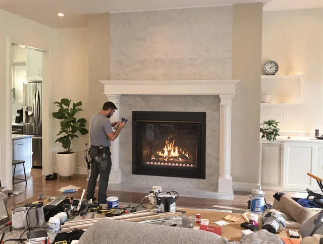Newly installed fireplace by Plainville Chimney Sweep in Plainville, CT