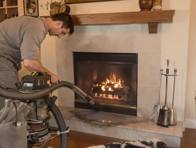 Routine fireplace upkeep by Plainville Chimney Sweep in Plainville, CT