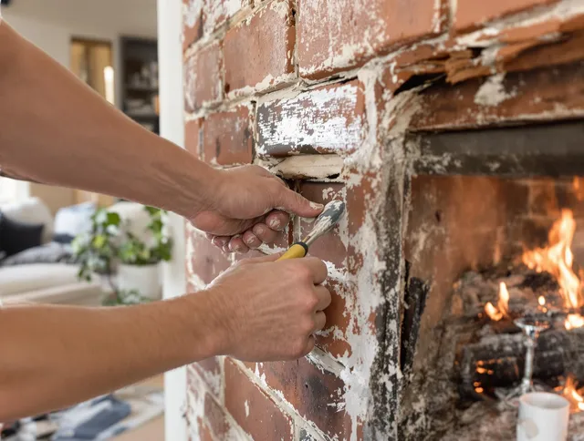 Routine fireplace repair by Plainville Chimney Sweep in Plainville, CT