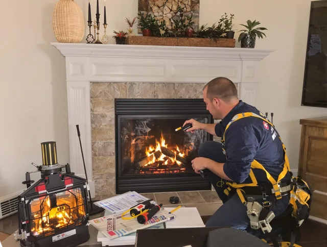 Safety-focused fireplace inspection by Plainville Chimney Sweep in Plainville, CT