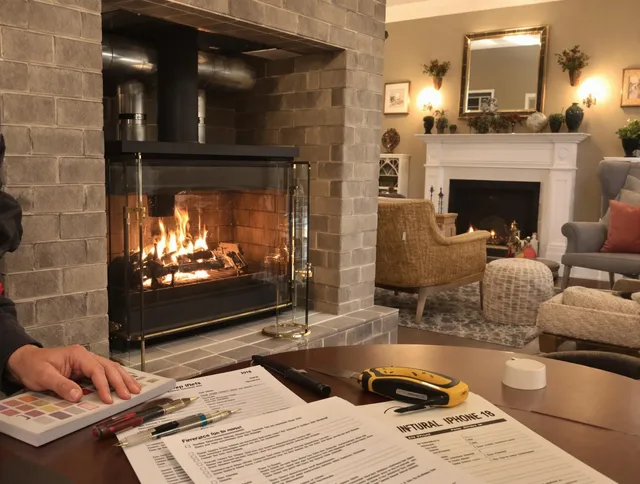 Plainville Chimney Sweep verifying fireplace safety measures in Plainville, CT